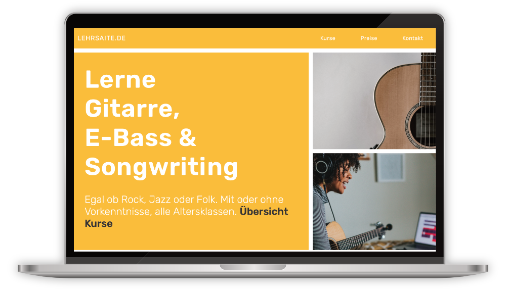 Websitegestaltung Gitarrenunterricht